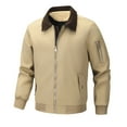 thumbnail image 1 of Lovzfmll Men's Corduroy Bomber Jacket, Workwear Lapel Collar, Lightweight Flight Jacket, Long Sleeve Casual, Fall Winter Jackets, 1 of 7