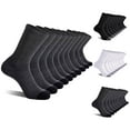 thumbnail image 1 of Lovzfmll Men's Crew Socks, 10-Pack Solid Color Sweat-Absorbing Breathable, Outdoor Sports Running Socks Gray, Free Size, 1 of 4