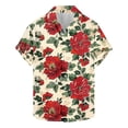 thumbnail image 1 of Lovzfmll Men's Floral Hawaiian Resort Shirt, Short Sleeve Aloha Print Casual Top, Button Down Vacation Blouse, 1 of 5