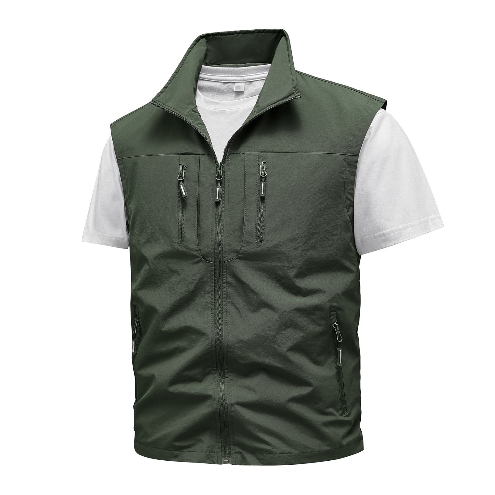 JNGSA Men's Lightweight Multi-Pocket Vest, Outdoor Cargo