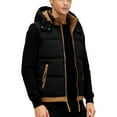 thumbnail image 1 of Lovzfmll Men's Puffer Vest, Hooded Thickened Cotton Sleeveless Warm Vest, Youth Quilted Jacket Outerwear, Winter Vest for Men, 1 of 9