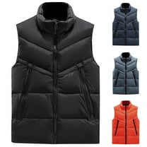 Lovzfmll Men's Puffer Vest, Quilted Sleeveless Jacket, Stand Collar Zip Up Vest with Pockets, Thickened Waistcoat, Winter Vest