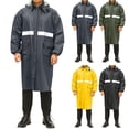 thumbnail image 1 of Lovzfmll Men's Reflective Raincoat, Long PVC, Waterproof Storm, Reflective Strips, Hiking Rainwear, Men's Rain Jacket, 1 of 6