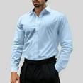 thumbnail image 1 of Lovzfmll Men's Shirts, Solid Classic Button-Down Shirt, Comfortable for Work & Business, V-Neck Relaxed Fit Long Sleeve Fall Clothes, 1 of 3