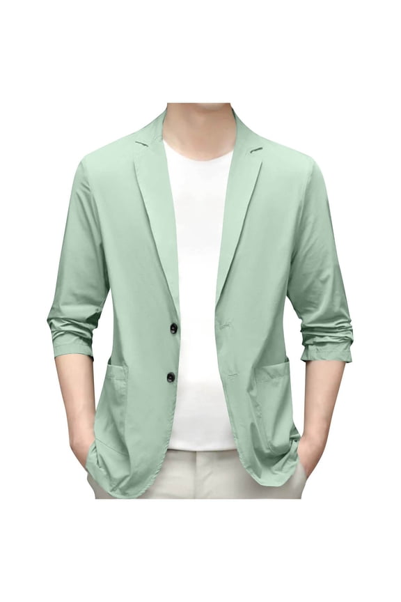 Men's Single Button Blazer, Notch Lapel Suit Jacket, Business Casual Sport Coat, Front Pocket, Fall Blazers for Men