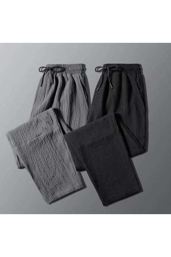 Men's Sweatpants, Active Fit Breathable Trousers with Drawstring Waist & Pockets, Athletic Relaxed Full Length, Wide Leg Casual Comfort Pants