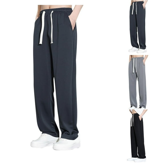 Lovzfmll Men's Sweatpants, Athletic Outdoor Trousers Lightweight Breathable, Relaxed Full Length Casual Pants, Quick-Dry Active Fit Pants