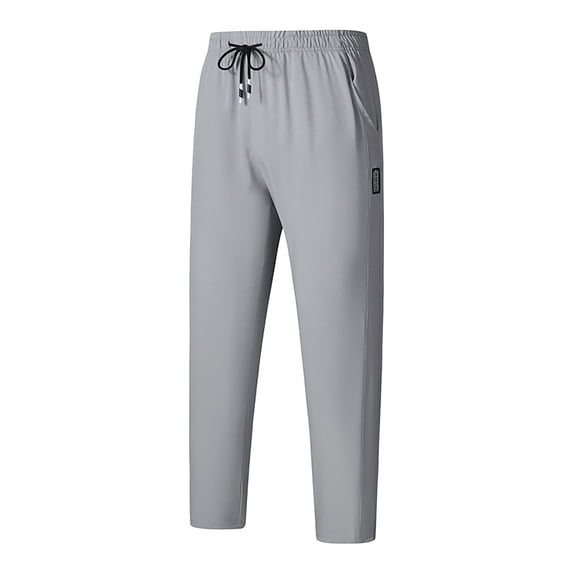 Lovzfmll Men's Sweatpants, Athletic Quick-Dry Trousers with Drawstring Waist & Pockets, Straight-Leg Full Length Casual Pants, Solid Color Fall Clothes