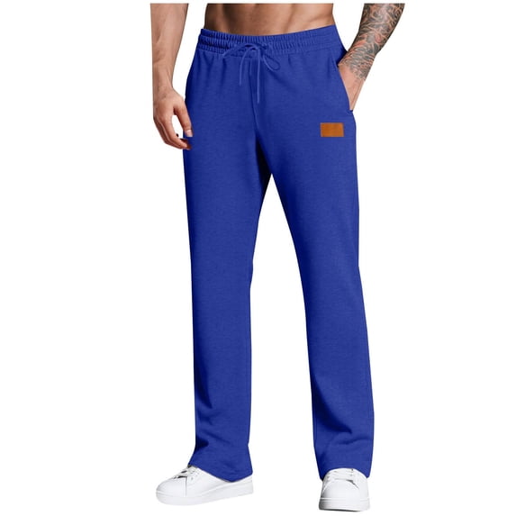 Lovzfmll Men's Sweatpants Relaxed Fit, Athletic Golf Pants with Pockets, Casual Joggers Drawstring Trousers, Active Straight Leg Solid Color Full Length