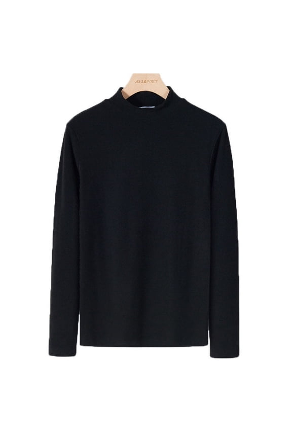 Men's Thermal Top with Solid Color Long Sleeve, Crew Neck Base Layer with High Elasticity and Breathable Fabric for All-Day