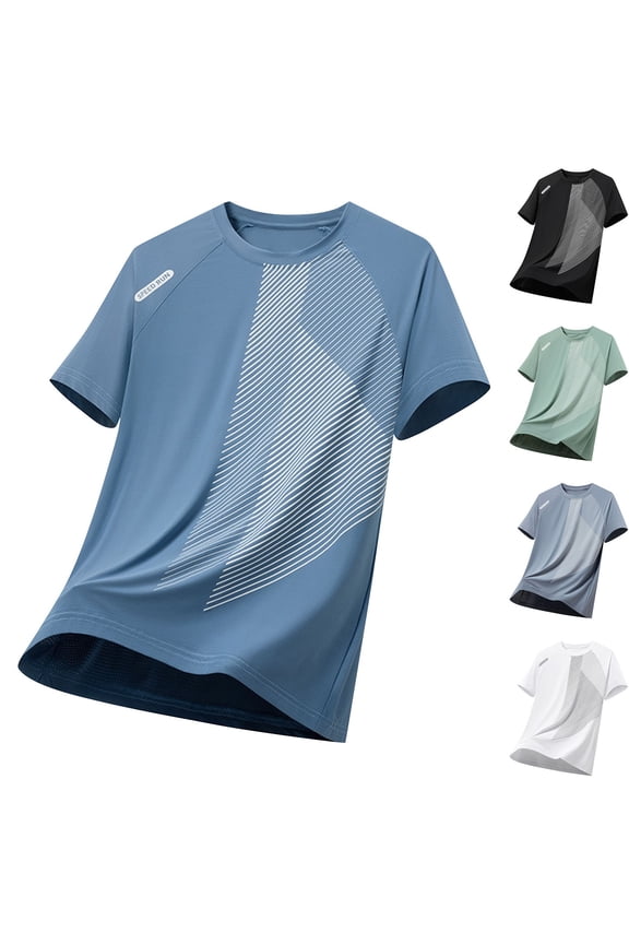 Men's Ultra Light Summer Mesh Tee, Quick-Dry Sport Casual Crewneck, Breathable Loose Fit Active Top