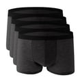 thumbnail image 1 of Lovzfmll Men's Underwear 4-Pack Boxer Briefs, Solid Color Cotton Underwear Shorts, Comfortable Stretch Breathable Boxers, 1 of 3