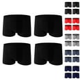 thumbnail image 1 of Lovzfmll Men's Underwear 4-Pack Boxer Briefs, Solid Color Cotton Underwear Shorts, Comfortable Stretch Breathable Boxers, 1 of 4