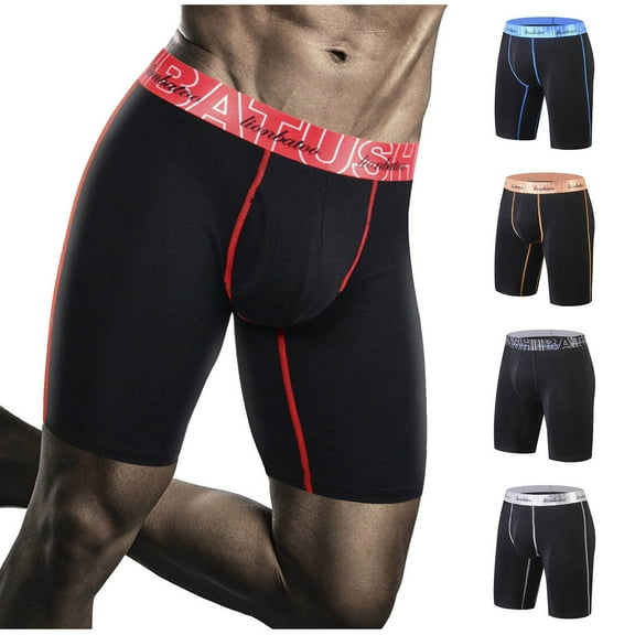Lovzfmll Men's Underwear Boxers Cotton Breathable Compression Workout Shorts, Comfort Soft Athletic Boxer Briefs for Running Sports