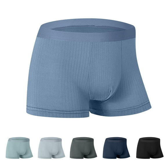 Lovzfmll Men's Underwear Elastic Waist Boxer Briefs, Solid Color Comfort Shorts, Comfort Breathable Everyday Underwear