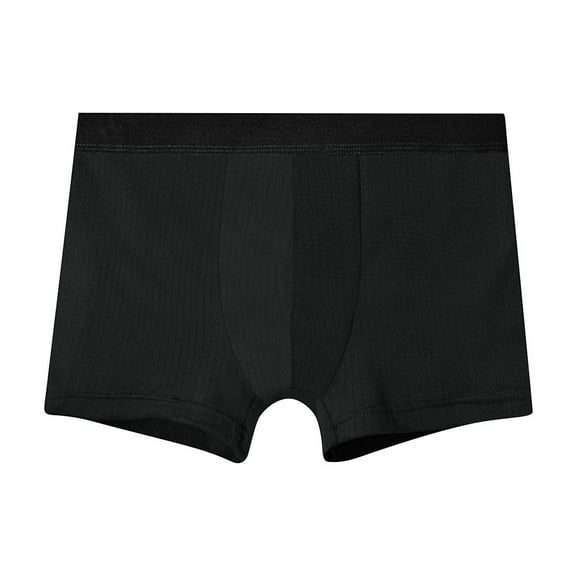Lovzfmll Men's Underwear Elastic Waist Boxer Briefs, Solid Color Comfort Shorts, Comfort Breathable Everyday Underwear