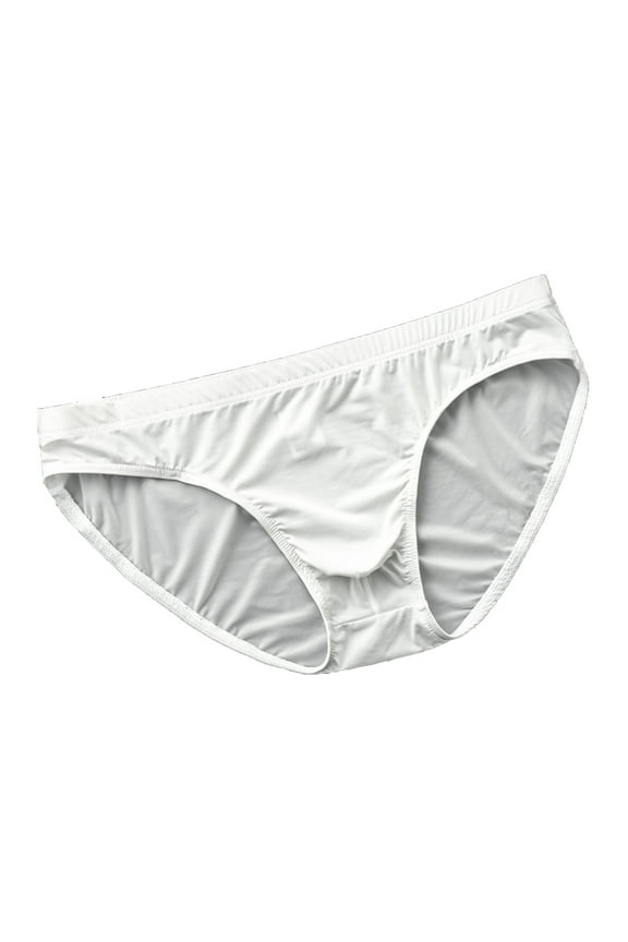 Men's Underwear Low Rise Ice Silk Briefs, Solid Color Breathable Underwear, Comfortable Stretch Lightweight Underpants