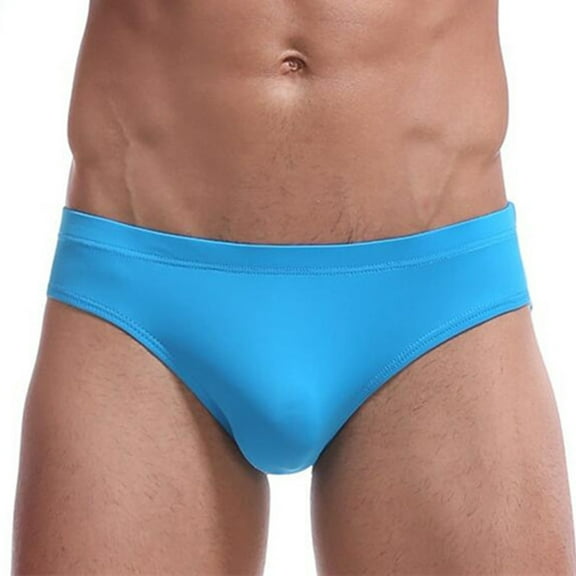 Lovzfmll Men's Underwear Low Rise Ice Silk Briefs, Solid Color Breathable Underwear, Comfortable Stretch Lightweight Underpants