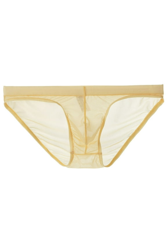 Men's Underwear Sheer Mesh Briefs, Ultra Thin Breathable Underwear, Lightweight Pouch Support Comfort Stretch Underpants