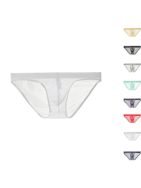 Men's Underwear Sheer Mesh Briefs, Ultra Thin Breathable Underwear, Lightweight Pouch Support Comfort Stretch Underpants