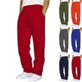 thumbnail image 1 of Lovzfmll Men's Work Pants Athletic Casual Trousers with Drawstring Waist & Pockets, Straight-Leg Full Length Utility Pants, Comfort Active Fit Fall Clothes, 1 of 5