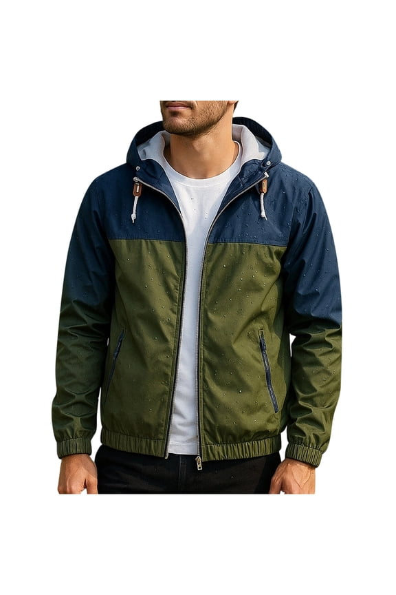 Men's Workout Hoodie, Water Resistant Zip Up, Long Sleeve with Pockets, Gym Hoodie, Fall Essentials Hoodies for Men