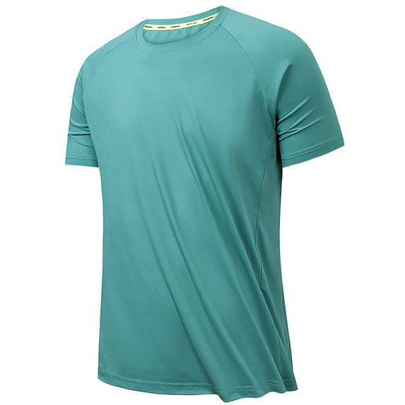 Lovzfmll Mens Graphic T-Shirts, Plus Side Men Short Sleeve Summer Round Neck Causal Solid Color Blouse Fashion Daily Sport Loose Tops Adult Comfortable and Lightweight T-Shirt Green M