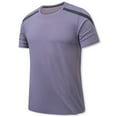 thumbnail image 1 of Lovzfmll Mens Graphic T-Shirts, Plus Side Men Short Sleeve Summer Round Neck Causal Solid Color Blouse Fashion Daily Sport Loose Tops Adult Comfortable and Lightweight T-Shirt Purple 2XL, 1 of 6