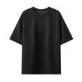 thumbnail image 1 of Lovzfmll Mens Graphic T-Shirts, Plus Side Men Short Sleeve Summer Round Neck Causal Solid Color Blouse Fashion Quick Dry Daily Sport Tops Adult Comfortable and Lightweight T-Shirt Black XL, 1 of 3