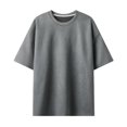 thumbnail image 1 of Lovzfmll Mens Graphic T-Shirts, Plus Side Men Short Sleeve Summer Round Neck Causal Solid Color Blouse Fashion Quick Dry Daily Sport Tops Adult Comfortable and Lightweight T-Shirt Dark Gray 4XL, 1 of 3