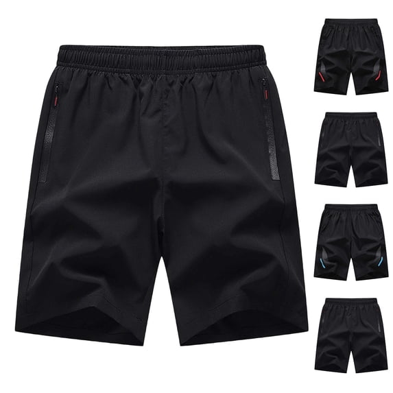 Lovzfmll Multi-Pocket Elastic Waist Outdoor Loose Casual Shorts with Zipper for Men, Bermuda Shorts Blue, 2XL