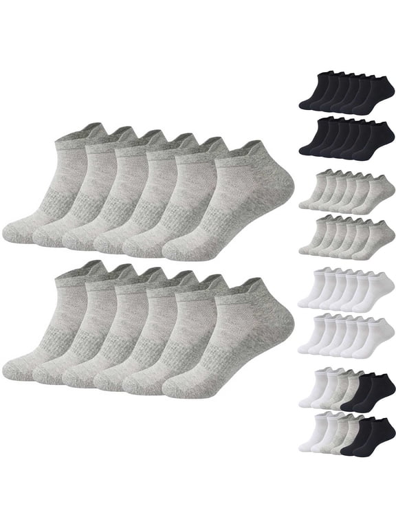 No-Show Socks 6-Pair Pack for Men & Women, Low Cut Invisible Liner Breathable Mesh Athletic Sports Socks with Heel Grip