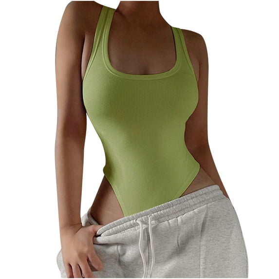 Lovzfmll One Piece Swimsuits for Women Square Neck Solid Slimming, Dressy High Cut Racerback Push-Up Low Back Bathing Suit, Army Green M