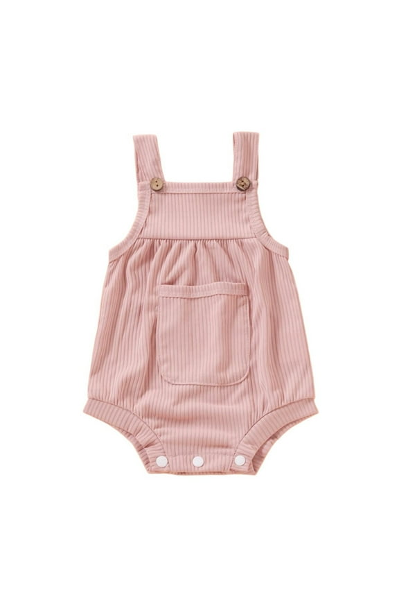 Onesies for Newborn Girls, Cute Cozy Jumpsuit with Front Pocket, Soft Ruffle Romper Playwear Button Closure for 0-18 Months