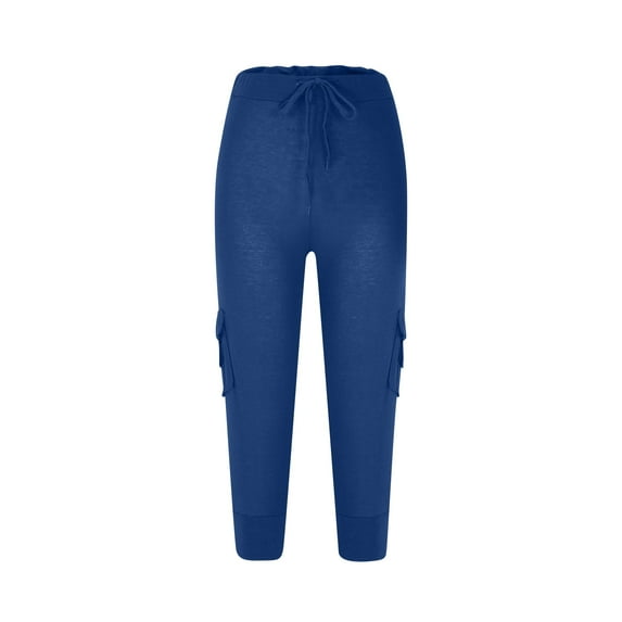 Lovzfmll Oversized Pants for Women Women's Cargo Capri Pants Lightweight Quick Dry Hiking Pants Summer Travel Casual Capris Blue 2XL