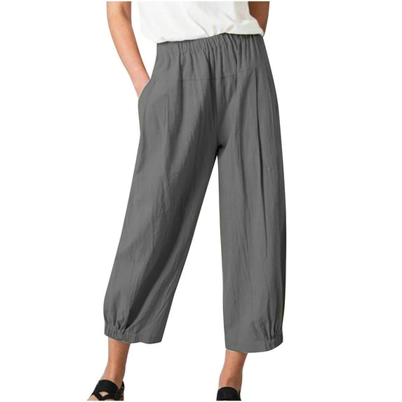 Lovzfmll Oversized Pants for Women Women's Cargo Capri Pants Lightweight Quick Dry Hiking Pants Summer Travel Casual Capris Gray 3XL