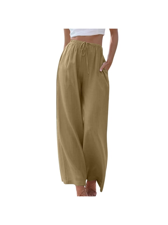 Oversized Pants for Women Women's Cargo Capri Pants Lightweight Quick Dry Hiking Pants Summer Travel Casual Capris Khaki 2XL