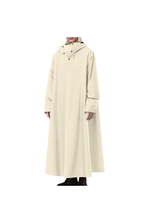 PVC Raincoat for Men, Pullover Half Button, Long Waterproof, Storm Rainwear, Hiking Gear, Men's Rain Jacket