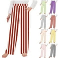 thumbnail image 1 of Lovzfmll Pants for Boys & Girls, Stripe Print Elastic Waist Straight Lounge Pants, Full Length Outfits for Toddler 4-5 Years, 1 of 9