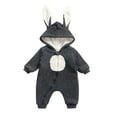 thumbnail image 1 of Lovzfmll Plush Bunny Onesie, Cozy Hooded Jumpsuit, Long Sleeve Full-Zip, Thick Warm Romper for Toddler, Outfit Party Cosplay Fun Loungewear for 6-12 Months, 1 of 9