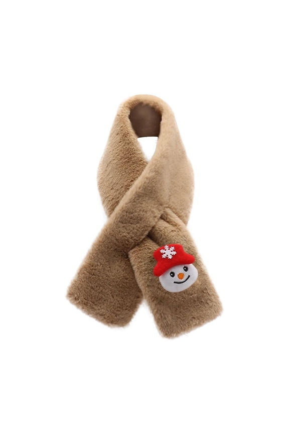 Red Scarf for Boys Girls, Christmas Cute Cartoon Winter Holiday Gift, Ultra-Soft Plush Cozy Warm Cross Tie for 1-15 Years