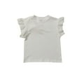 thumbnail image 1 of Lovzfmll Ruffle Top Girls, Girls Shirt Short-Sleeve T-Shirt for Girls Children Solid Color Loose Round-Neck Western Style Tunic Tee Tops Cute Flying Ruffle Sleeves Summer Blouse for Girls White 130, 1 of 3
