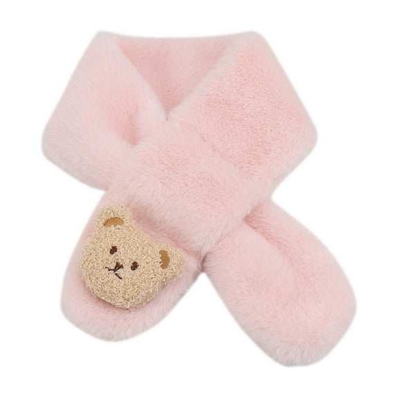 Lovzfmll Scarf for Kids, Cute Bear Ultra-Soft Plush Thick Warm Scarf for Winter Toddler & Little Boys Girls 1-12 Years
