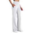 thumbnail image 1 of Lovzfmll Side Slit Yoga Leggings for Women, Solid Color Active, Straight Full Length Leggings White, S, 1 of 8