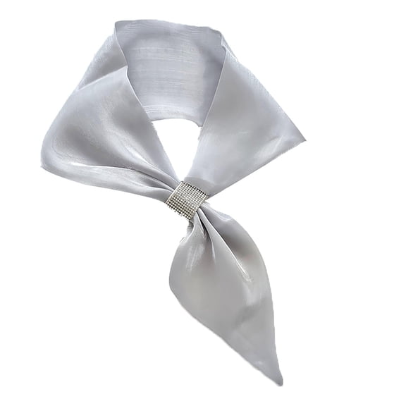 Lovzfmll Silk Scarf for Women, Bag Hair Decorative Fashion Accessory with Rhinestone Buckle, Ultra-Soft Glitter Elegant Decoration
