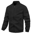 thumbnail image 1 of Lovzfmll Stand Collar Jacket for Men, Solid Color Zip Up, Long Sleeve with Pockets, Casual Fall Outerwear, Lightweight Jacket, Men's Autumn Coat, 1 of 2