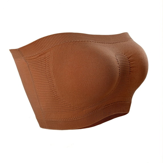 Lovzfmll Strapless Bras for Women, Push-Up Seamless Bandeau Bra, Strapless Pull-On Stretchable Convertible Strapless Bra