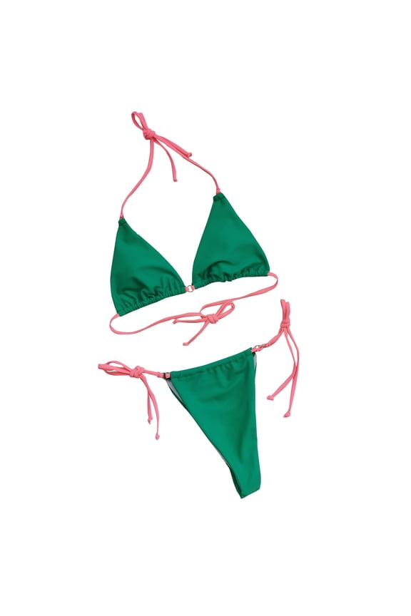 Swim Bottoms for Women, Triangle Tie Side Bikini Bottoms with Drawstring, Adjustable Beach Swimwear