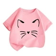 thumbnail image 1 of Lovzfmll T-Shirts for Boys & Girls, Cat Print Short Sleeve Tee, Casual Loose Fit Pullover Graphic Tees for Kids 6-8 Years, 1 of 8