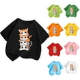 thumbnail image 1 of Lovzfmll T-Shirts for Boys & Girls, Cat Print Short Sleeve Tee, Casual Loose Fit Pullover Graphic Tees for Toddler 2-4 Years, 1 of 9